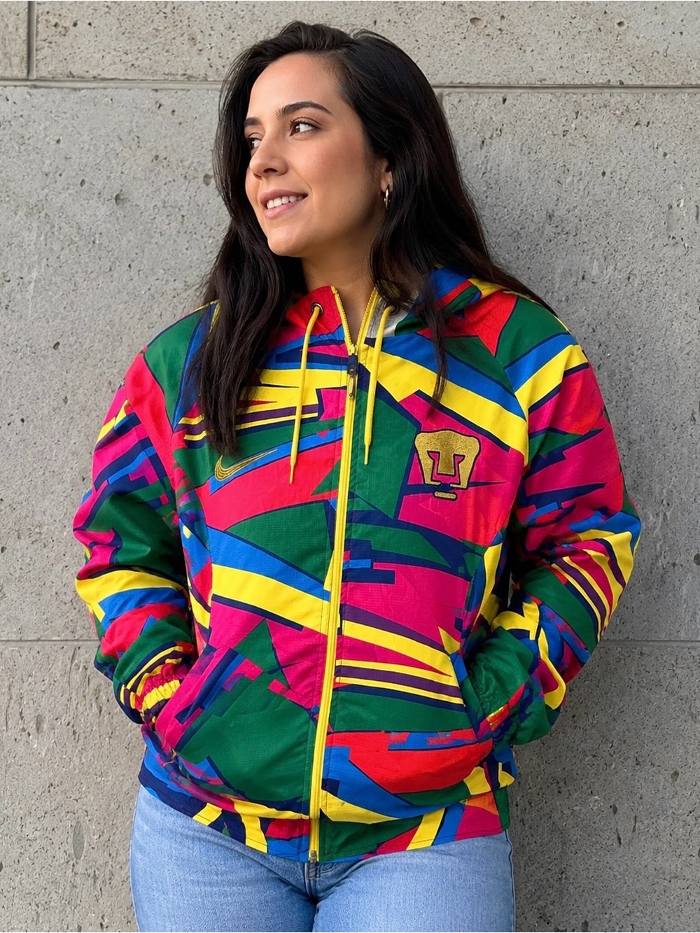 Nike Pumas UNAM Colorful Full Zip Hooded Windbreaker Jacket Unisex